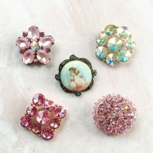 Lot of 5 Vintage / Vintage-Inspired Pins Brooches